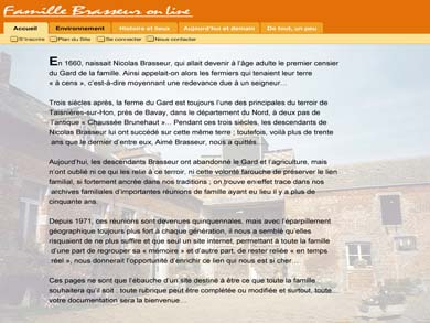 Maquette de la page d'accueil du site, due à Jérôme Brasseur.