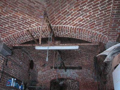 Les plafonds voutés dans l'ancienne brasserie.