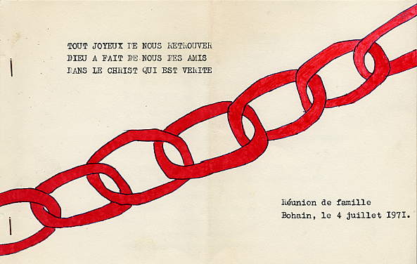 recueil des cantiques de la messe dite lors de cette première réunion en 1971.